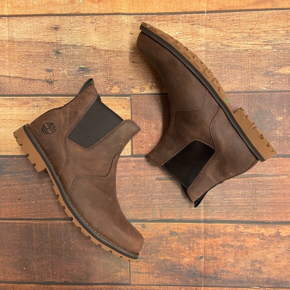 Timberland Men's Attleboro Mid Brunette Full Grain Leather Chelsea Boots - Picture 2 of 6